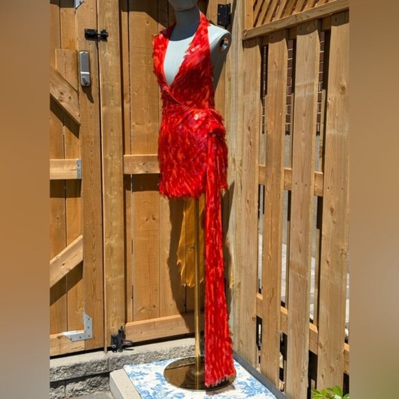 🆕 MISHA COLLECTION 🧿 NWOT Red Sapphire Sequins Mini Dress, Sz XXS - Sz US 0 - Picture 9 of 15
